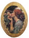 Oval – Woman smelling roses 